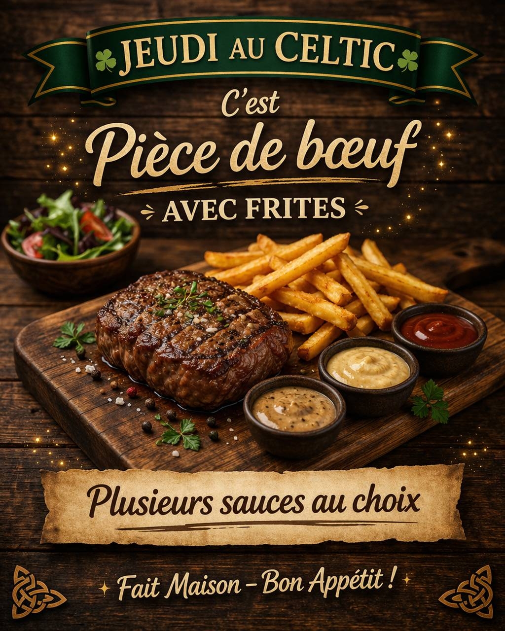 La carte - Le Celtic - restaurant COUZEIX - Traiteur Limoges